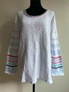 Cotton Country Parkhurst White 100% Cotton Knit Sweater XL Made in Canada